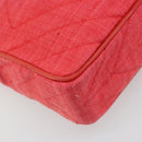 CHANEL Chain Shoulder Bag Canvas Red Gold CC Auth 185838A-17
