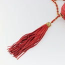 CHANEL Chain Shoulder Bag Canvas Red Gold CC Auth 185838A-19