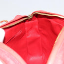 CHANEL Chain Shoulder Bag Canvas Red Gold CC Auth 185838A-21