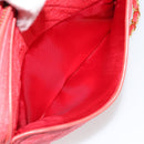 CHANEL Chain Shoulder Bag Canvas Red Gold CC Auth 185838A-25