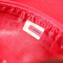 CHANEL Chain Shoulder Bag Canvas Red Gold CC Auth 185838A-10