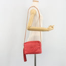 CHANEL Chain Shoulder Bag Canvas Red Gold CC Auth 185838A-26