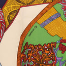 HERMES Carre 90 Scarf ""ART des STEPPES"" Silk Navy Auth 185839-11