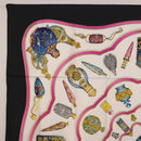 HERMES Carre 90 Scarf ""Pourvu qu'on oit l'ivresse..."" Silk Black Auth 185840-2