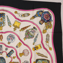 HERMES Carre 90 Scarf ""Pourvu qu'on oit l'ivresse..."" Silk Black Auth 185840-4