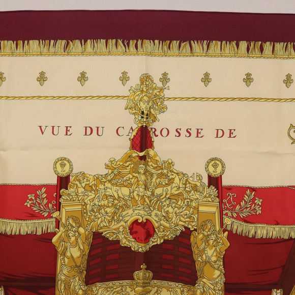 HERMES Carre 90 Scarf ""VUE DU CARROSSE DE LA GALERE LA REALE"" Silk Auth 185841