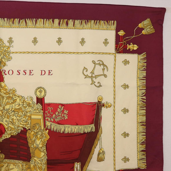 HERMES Carre 90 Scarf ""VUE DU CARROSSE DE LA GALERE LA REALE"" Silk Auth 185841