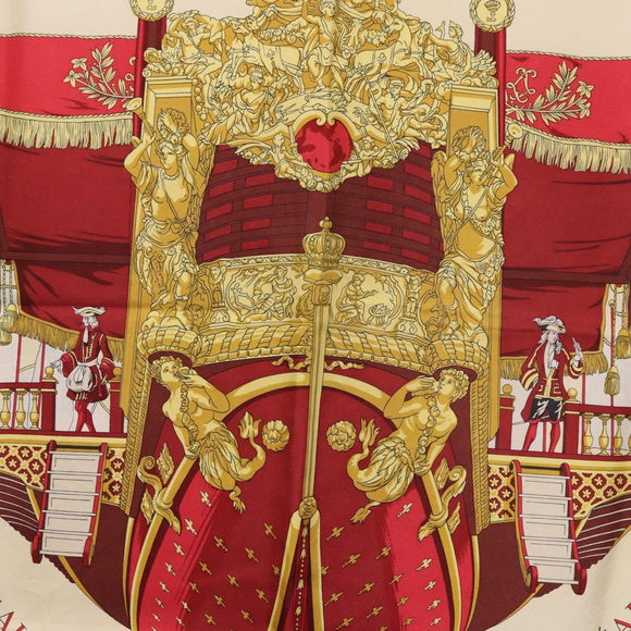 HERMES Carre 90 Scarf ""VUE DU CARROSSE DE LA GALERE LA REALE"" Silk Auth 185841
