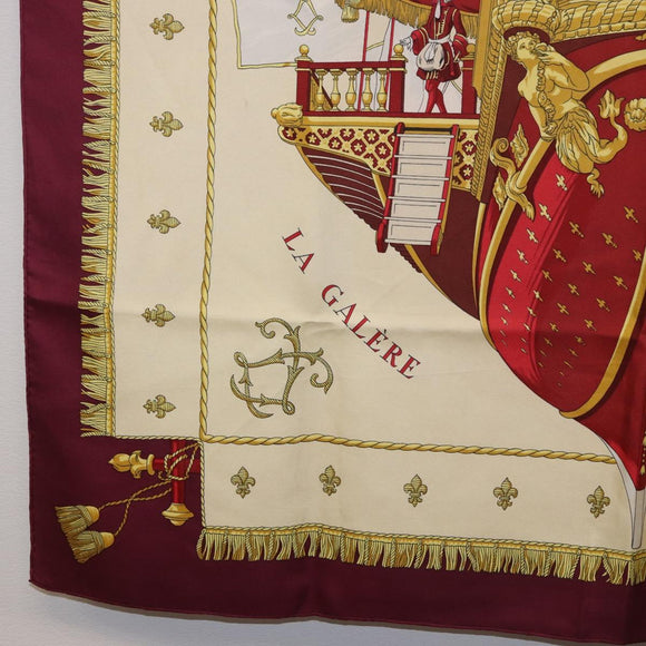 HERMES Carre 90 Scarf ""VUE DU CARROSSE DE LA GALERE LA REALE"" Silk Auth 185841