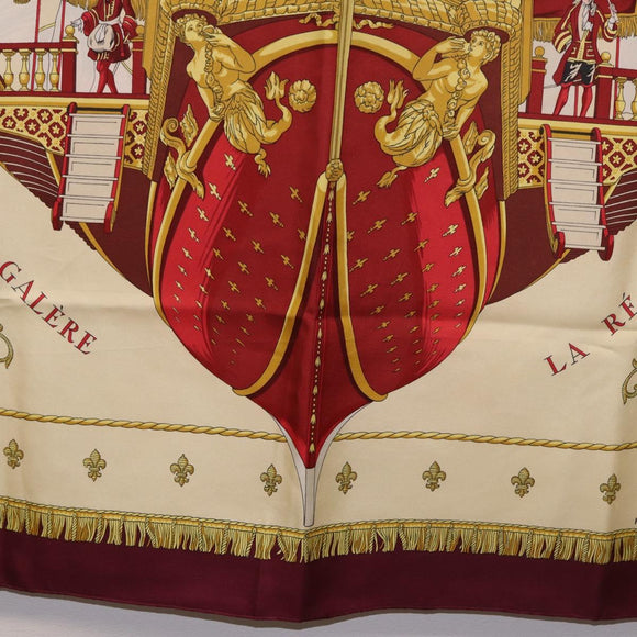 HERMES Carre 90 Scarf ""VUE DU CARROSSE DE LA GALERE LA REALE"" Silk Auth 185841