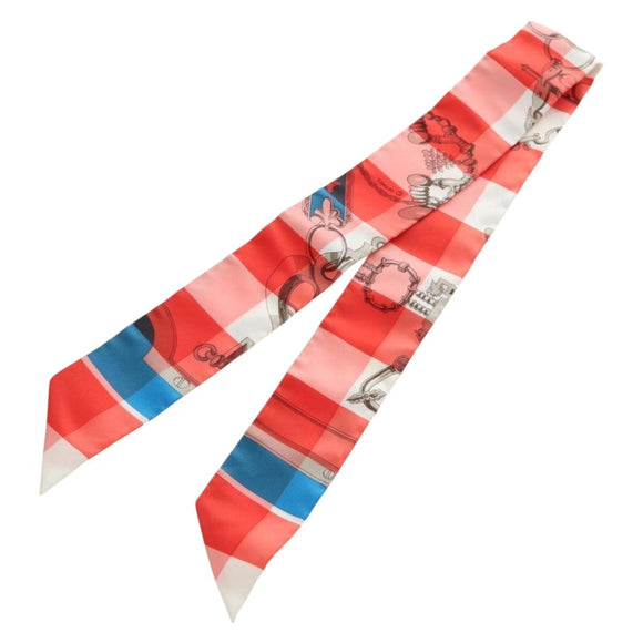 HERMES Twilly Scarf Silk Red Auth 185842M
