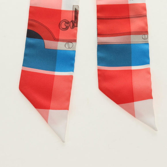 HERMES Twilly Scarf Silk Red Auth 185842M