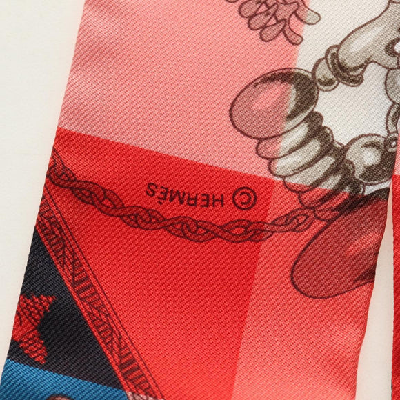 HERMES Twilly Scarf Silk Red Auth 185842M