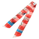 HERMES Twilly Scarf Silk Red Auth 185842M-6