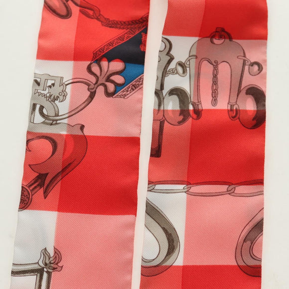 HERMES Twilly Scarf Silk Red Auth 185842M