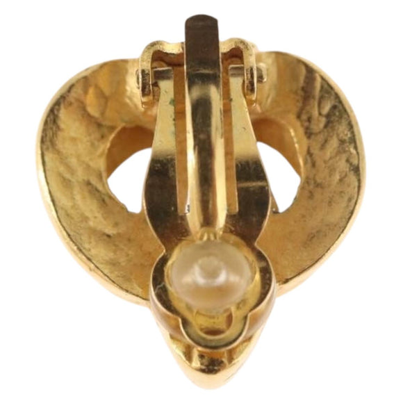 CHANEL Earring metal Gold CC Auth 185843M