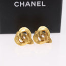 CHANEL Earring metal Gold CC Auth 185843M-13