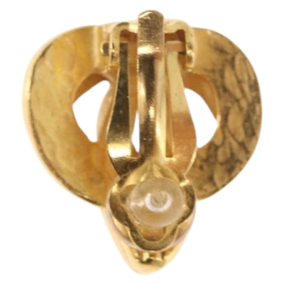 CHANEL Earring metal Gold CC Auth 185843M