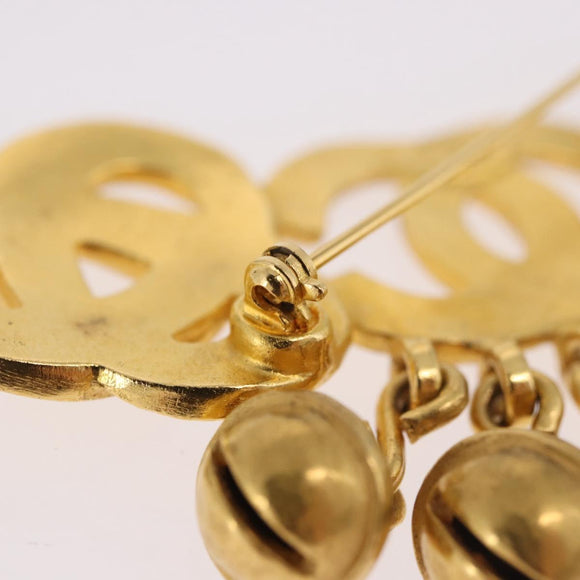 CHANEL Brooch metal Gold CC Auth 185844M