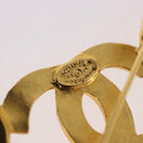 CHANEL Brooch metal Gold CC Auth 185844M-11
