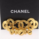 CHANEL Brooch metal Gold CC Auth 185844M-12