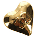 CHANEL Brooch metal Gold CC Auth 185845M-1