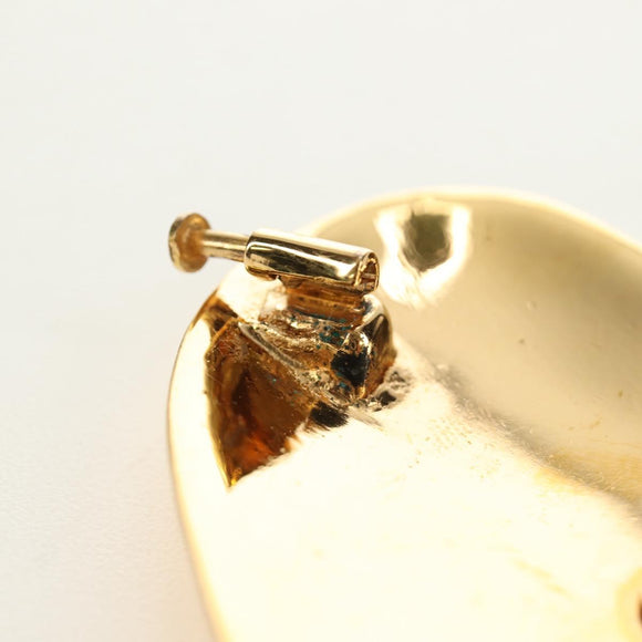 CHANEL Brooch metal Gold CC Auth 185845M