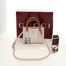 GUCCI Bamboo Hand Bag Leather 3way Pink Gold 841488 Auth 185846SM-29