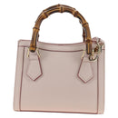 GUCCI Bamboo Hand Bag Leather 3way Pink Gold 841488 Auth 185846SM-3