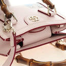 GUCCI Bamboo Hand Bag Leather 3way Pink Gold 841488 Auth 185846SM-6