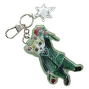 GUCCI GG Supreme Yuko Higuchi Boris Key Holder PVC Green Silver Auth 185847SM-1