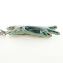 GUCCI GG Supreme Yuko Higuchi Boris Key Holder PVC Green Silver Auth 185847SM-10