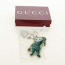 GUCCI GG Supreme Yuko Higuchi Boris Key Holder PVC Green Silver Auth 185847SM-15