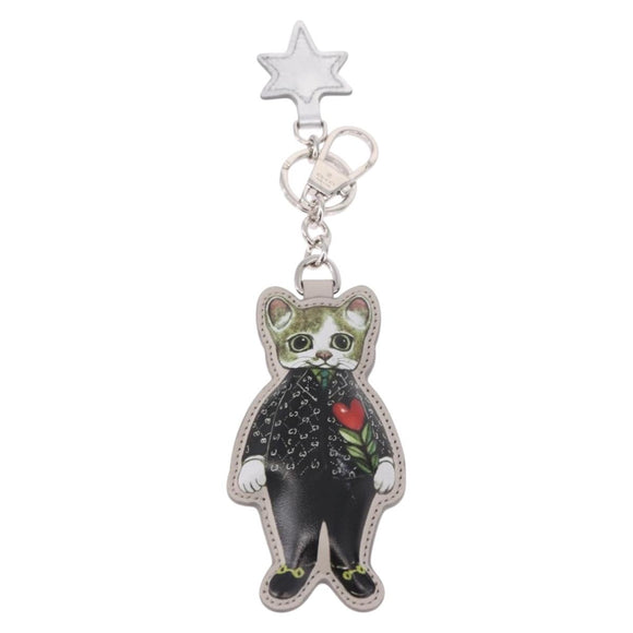 GUCCI GG Supreme Yuko Higuchi Boris Charm PVC Gray Auth 185848SM