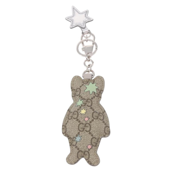 GUCCI GG Supreme Yuko Higuchi Boris Charm PVC Gray Auth 185848SM