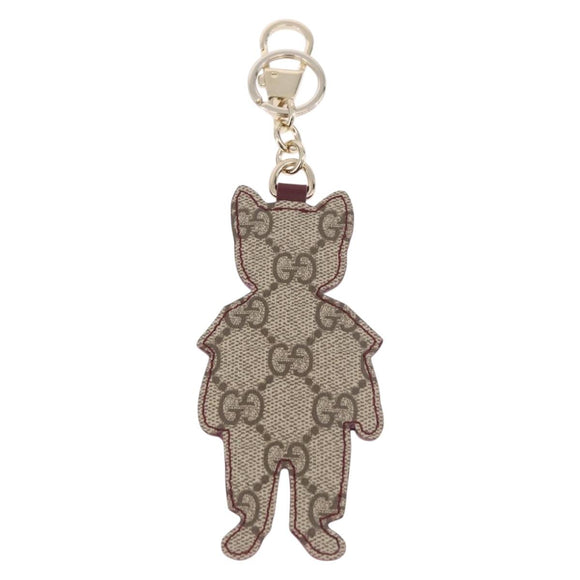 GUCCI GG Supreme Yuko Higuchi Boris Charm PVC Bordeaux Auth 185849SM