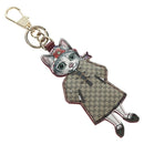 GUCCI GG Supreme Higuchi Yuko Bo Key Holder PVC Bordeaux Gold Auth 185850SM-1
