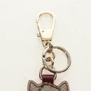 GUCCI GG Supreme Higuchi Yuko Bo Key Holder PVC Bordeaux Gold Auth 185850SM-10