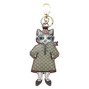 GUCCI GG Supreme Higuchi Yuko Bo Key Holder PVC Bordeaux Gold Auth 185850SM-2