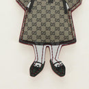 GUCCI GG Supreme Higuchi Yuko Bo Key Holder PVC Bordeaux Gold Auth 185850SM-3