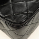 CHANEL Matelasse Chain Shoulder Bag Lamb Skin Gold Black CC Auth 185851SM-18