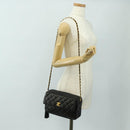 CHANEL Matelasse Chain Shoulder Bag Lamb Skin Gold Black CC Auth 185851SM-32