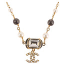 CHANEL Necklace metal Gold CC Auth 185852M-1