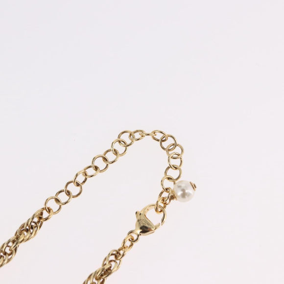 CHANEL Necklace metal Gold CC Auth 185852M