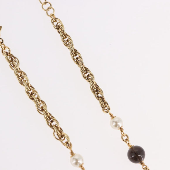 CHANEL Necklace metal Gold CC Auth 185852M