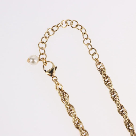 CHANEL Necklace metal Gold CC Auth 185852M