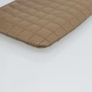 CELINE Coin Purse Leather Beige Gold Auth 185853V-14