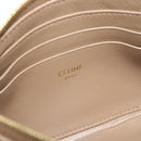 CELINE Coin Purse Leather Beige Gold Auth 185853V-17