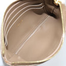 CELINE Coin Purse Leather Beige Gold Auth 185853V-10