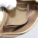 CELINE Coin Purse Leather Beige Gold Auth 185853V-20